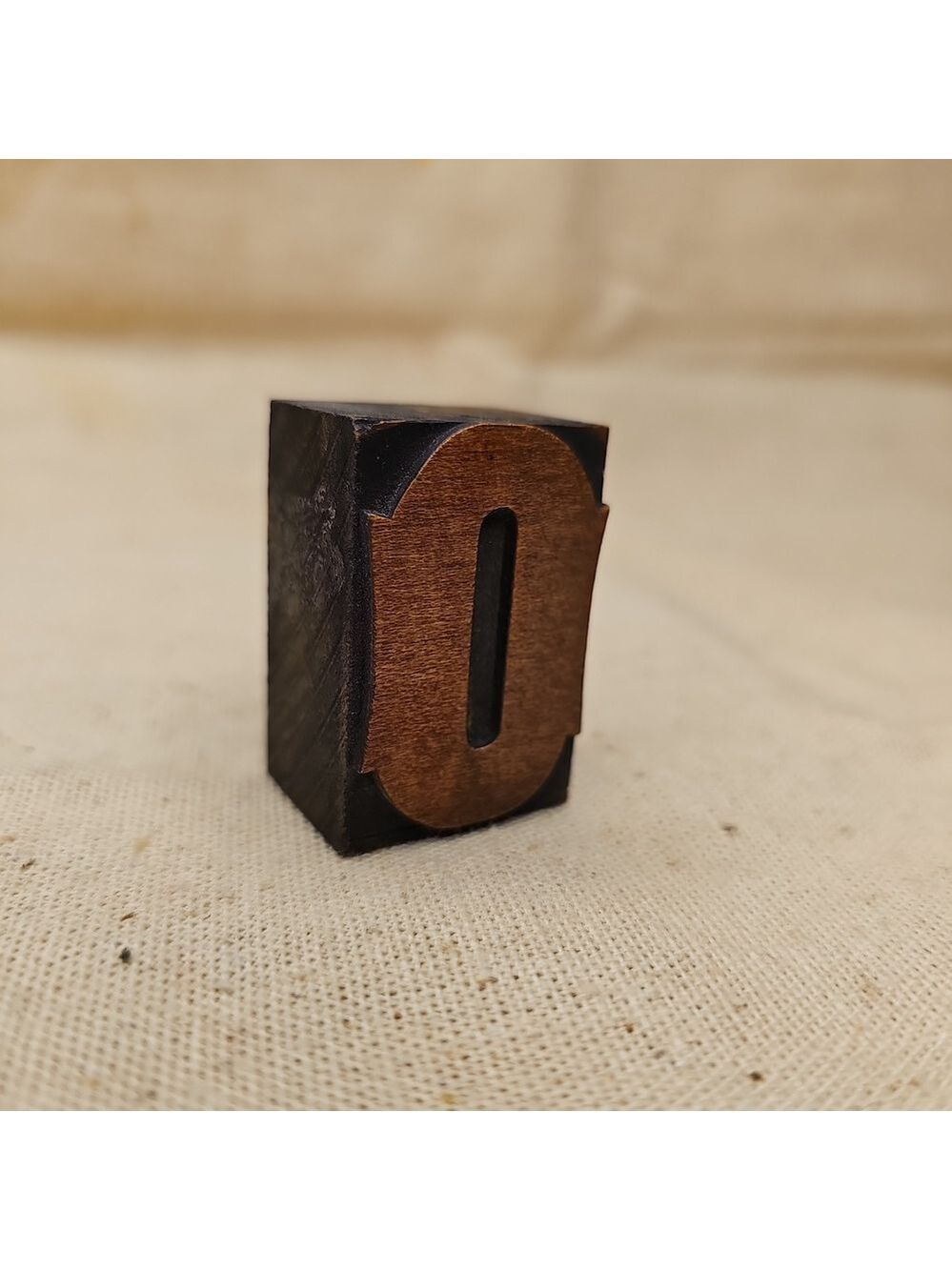 Antique Wooden Letterpress Block "O"